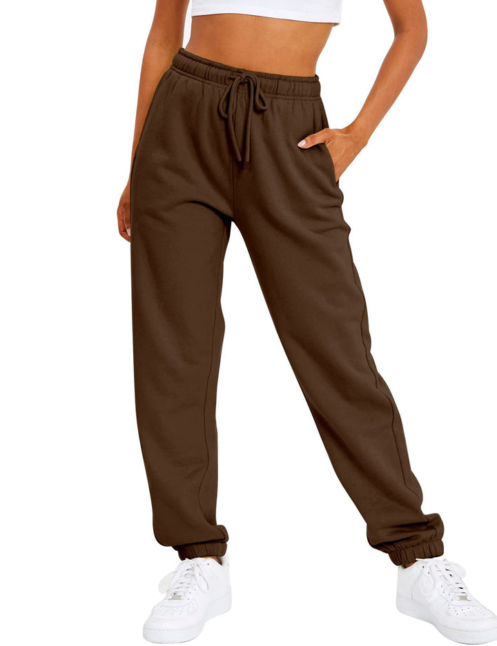Women’s sporty leisure pants with elastic waistband and high-waisted cut Lisslune