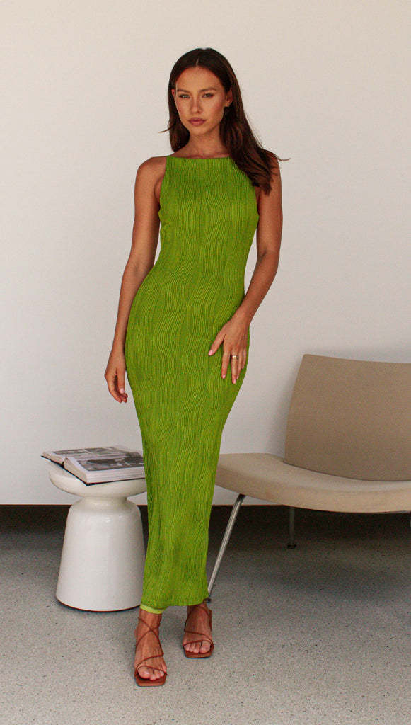Women’s Bodycon Maxi Dress in Modern Stripe Design Lisslune