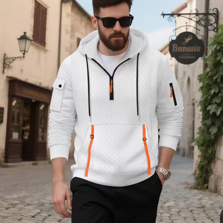 Men's stylish hoodie with textured design and practical pockets Lisslune