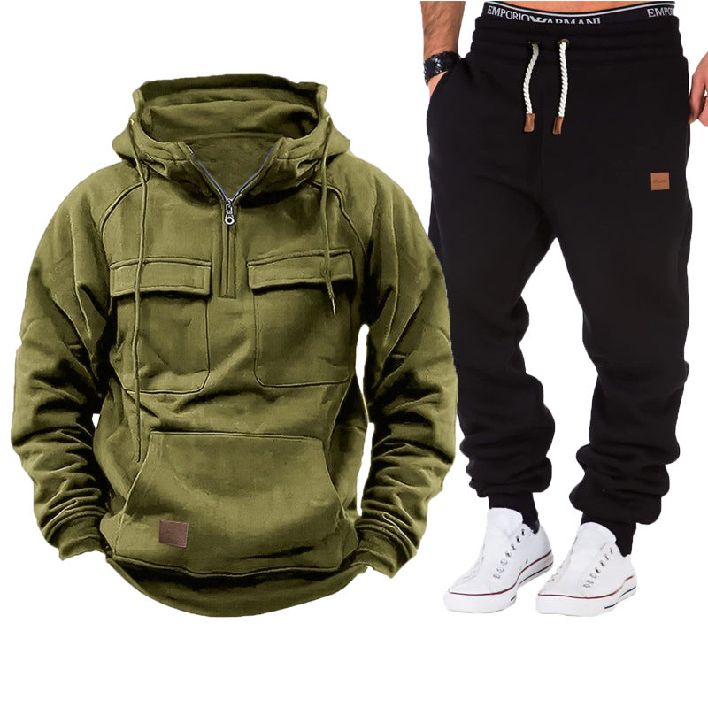 Men's functional hoodie with full-length zipper and practical pockets Lisslune