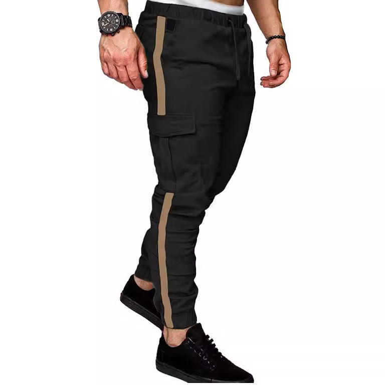 Men's cargo pants with elastic waistband and versatile side pockets Lisslune