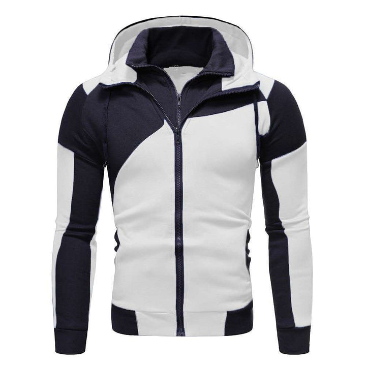 Men's sporty jacket with innovative patchwork design and hood Lisslune