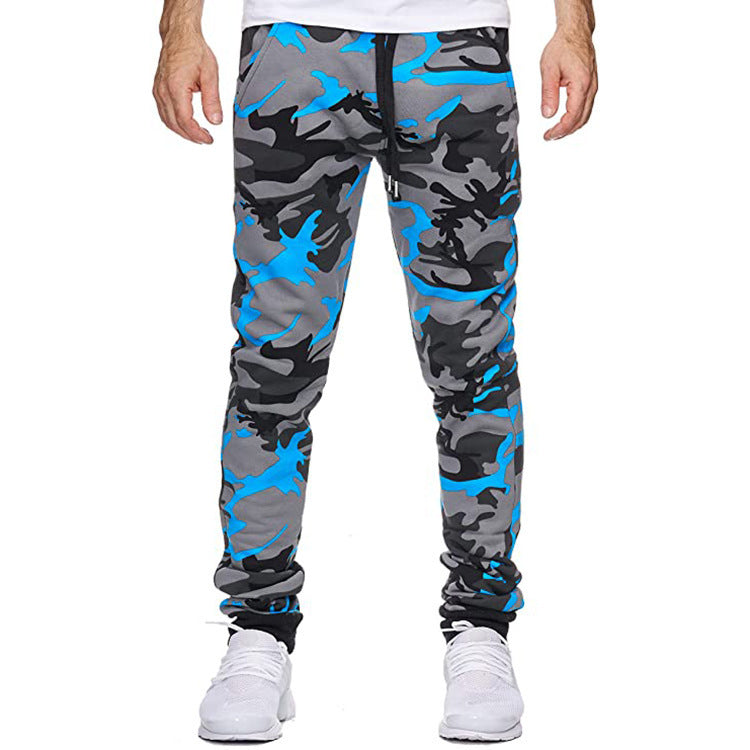Men's cargo pants with trendy camouflage design and elastic waistband Lisslune