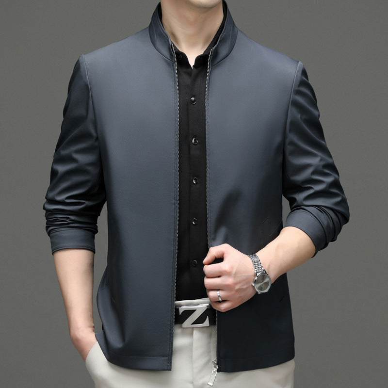 Men's Sporty Transitional Jacket with Modern Stand-Up Collar and Functional Pockets Lisslune