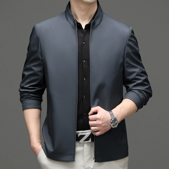 Men's Sporty Transitional Jacket with Modern Stand-Up Collar and Functional Pockets Lisslune