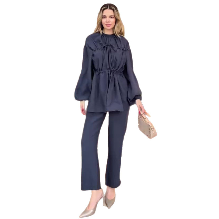 Women's casual tunic with refined tie bands and wide sleeves Lisslune