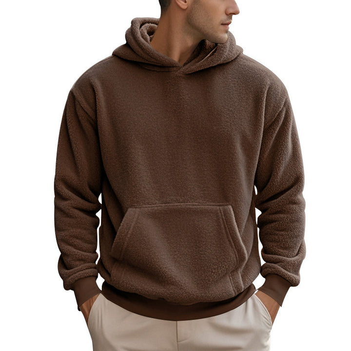 Men's fleece hoodie with kangaroo pocket and modern cut Lisslune