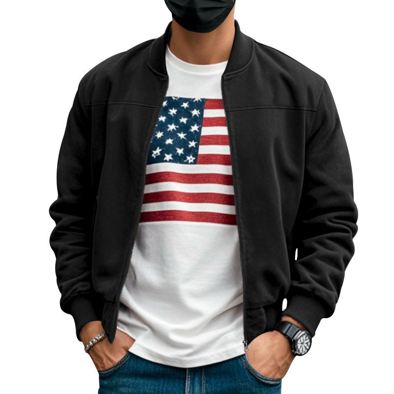 Men's casual bomber jacket with breathable lining and side zip pockets Lisslune