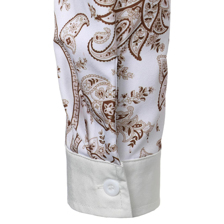 Men's long-sleeve shirt with modern paisley design Lisslune