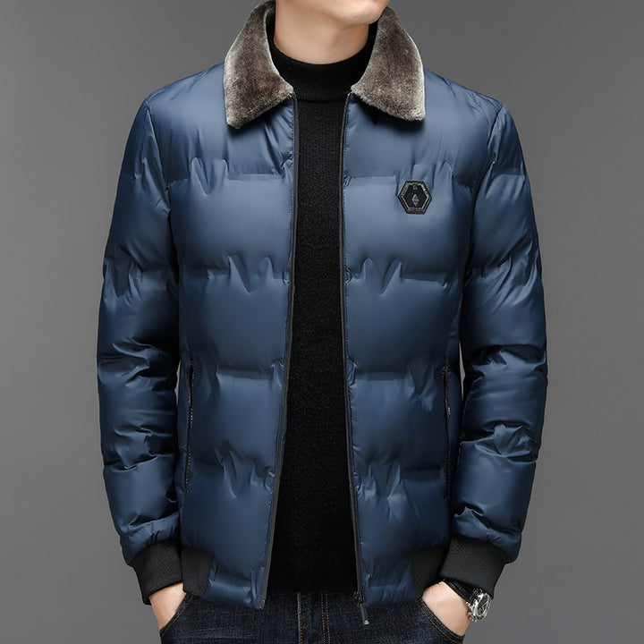 Men's quilted winter jacket with soft inner lining and elegant collar Lisslune