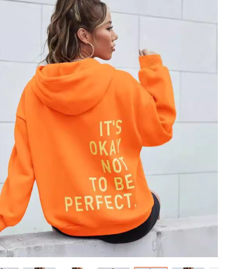 Women’s hoodie with motivational lettering and cozy lining Lisslune