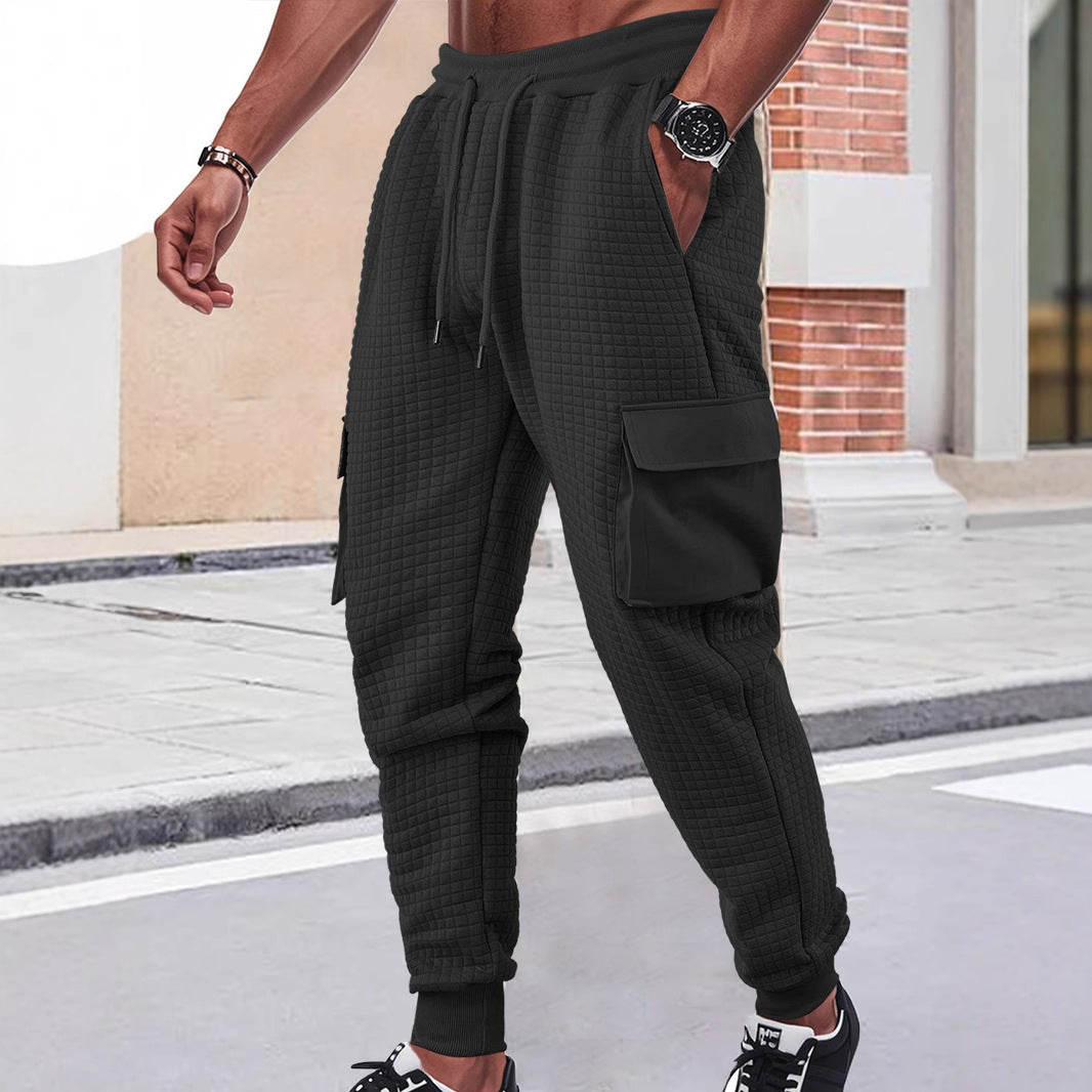 Men's cargo jogging pants with textured design and practical pockets Lisslune