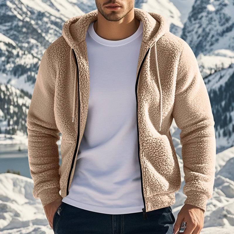 Men's fleece hoodie with soft material and practical pockets Lisslune