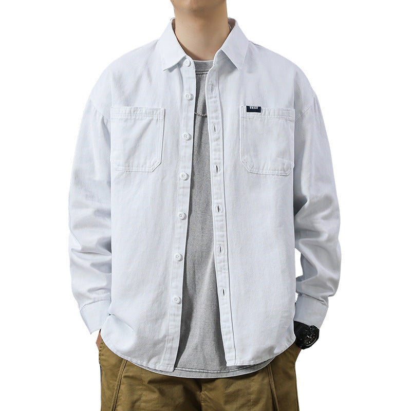 Men's casual long-sleeve shirt with practical breast pockets Lisslune