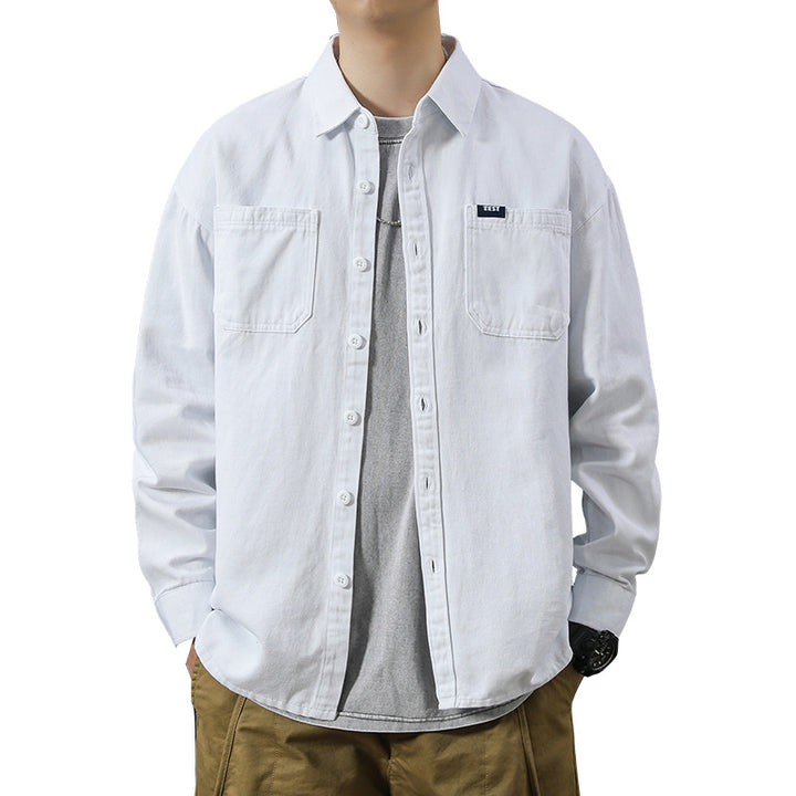 Men's casual long-sleeve shirt with practical breast pockets Lisslune
