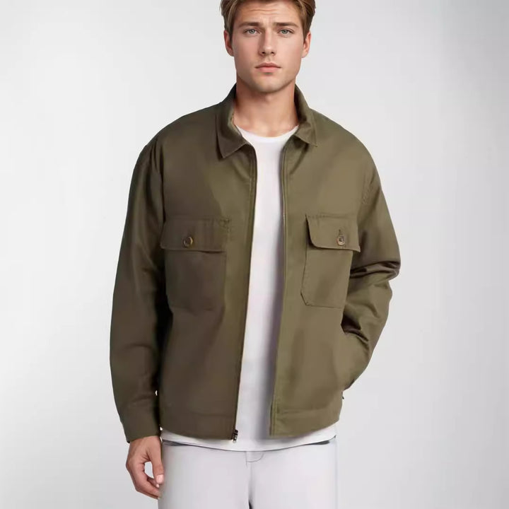 Men's casual transitional jacket with practical foldable pockets Lisslune
