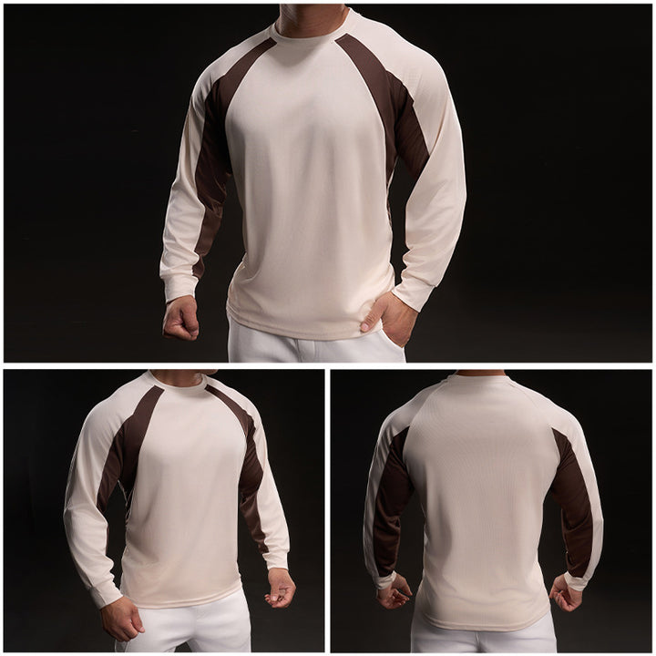Men's Sporty Long-Sleeve Shirt with Breathable Inserts Lisslune