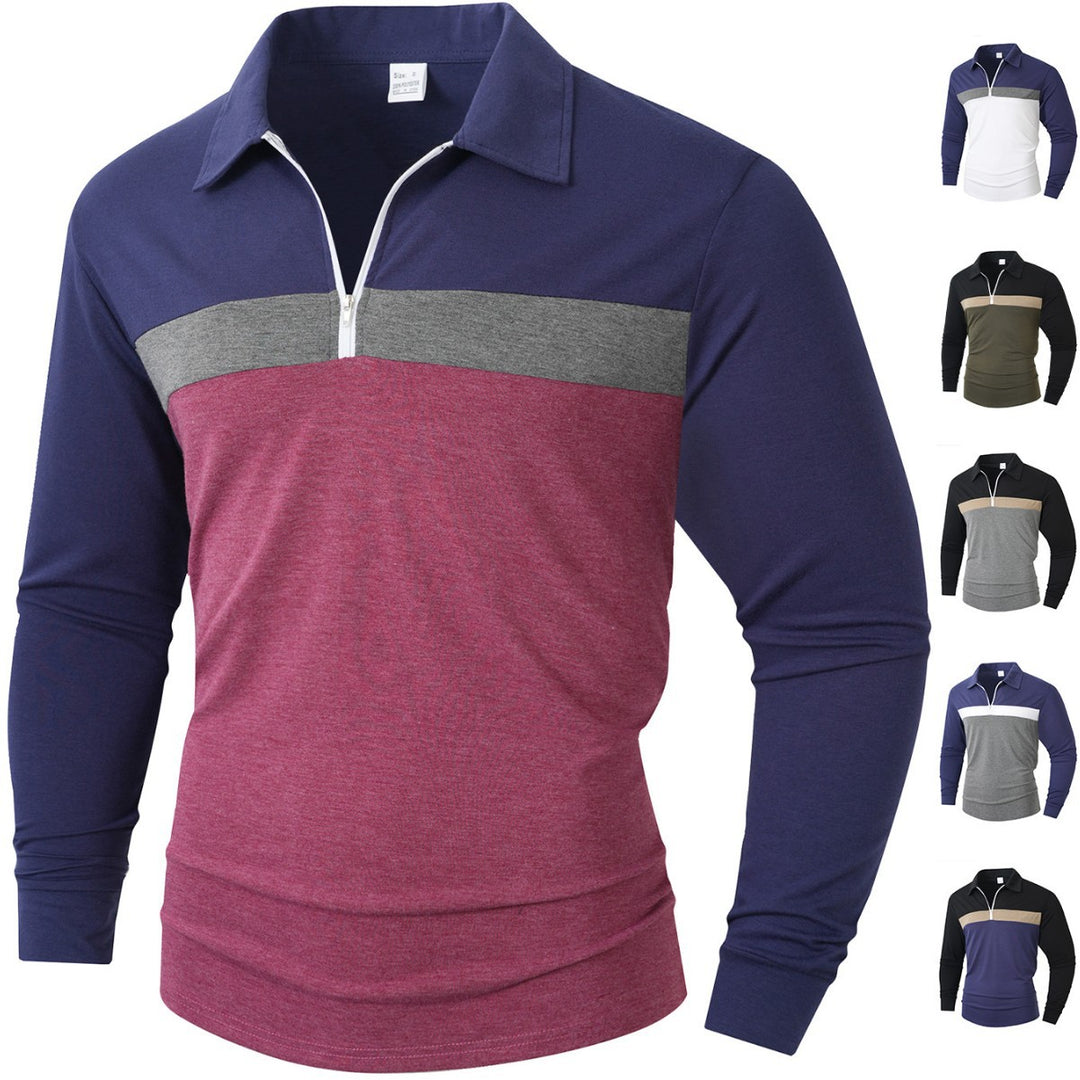 Men's Sporty Long Sleeve Shirt with Zipper Lisslune