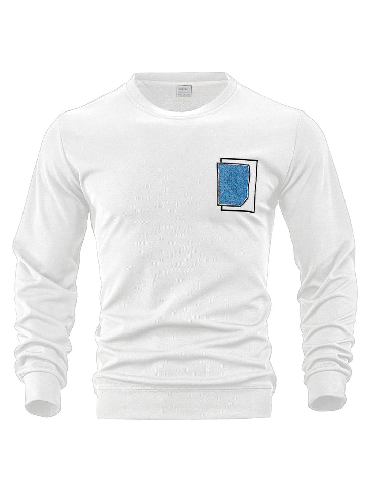 Men's casual crew neck sweater with trendy pocket Lisslune