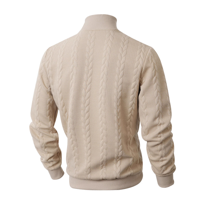 Men's Elegant Turtleneck Sweater with Textured Pattern Lisslune