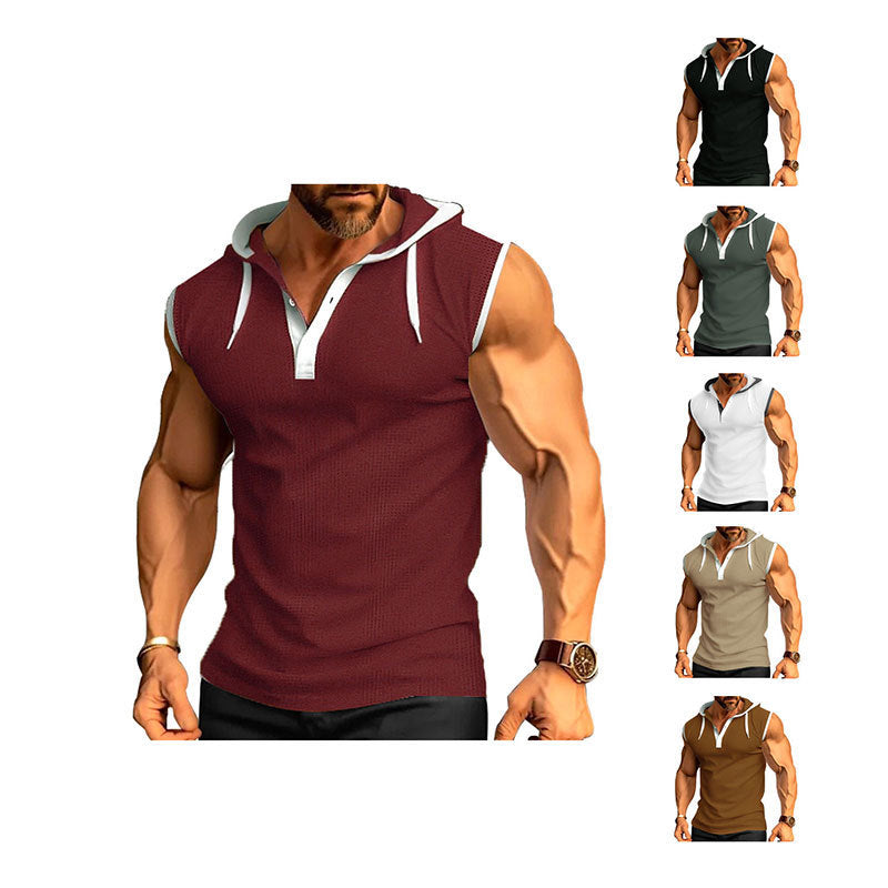 Men's sleeveless hoodie with breathable structure and stylish design Lisslune