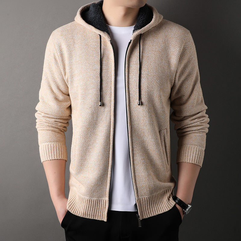 Men's fashionable cardigan with hood and soft padded lining Lisslune
