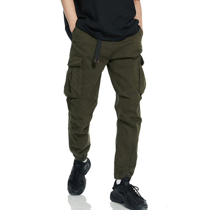 Men's cargo pants with elastic waistband and deep pockets Lisslune