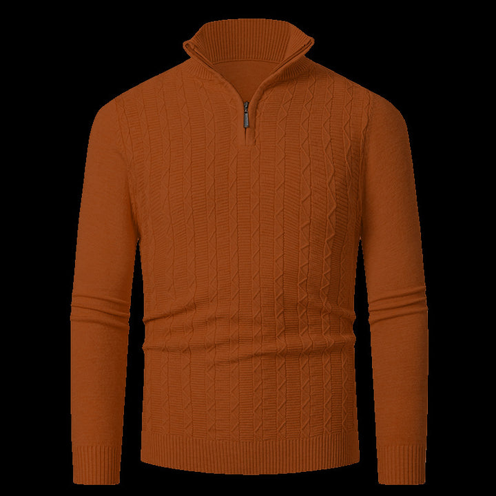 Men's knitted pullover with modern collar and zipper Lisslune