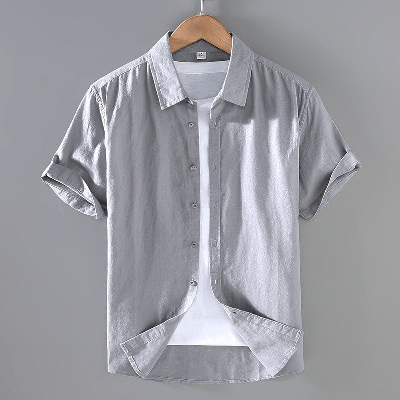 Men's short-sleeve shirt with a modern denim look and casual fit Lisslune