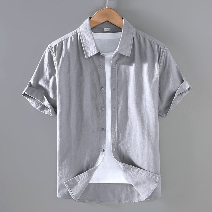 Men's short-sleeve shirt with a modern denim look and casual fit Lisslune