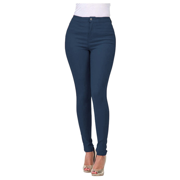 Women's High Cut Skinny Jeans with Elastic Stretch Lisslune