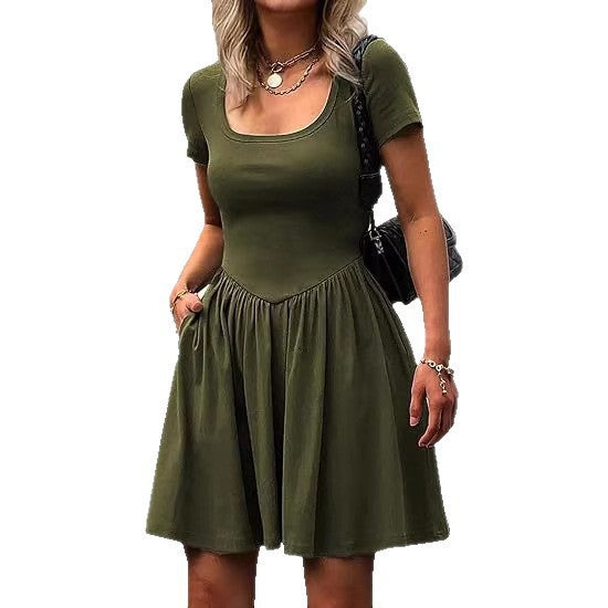 Damen Kurzarm Kleid Lisslune