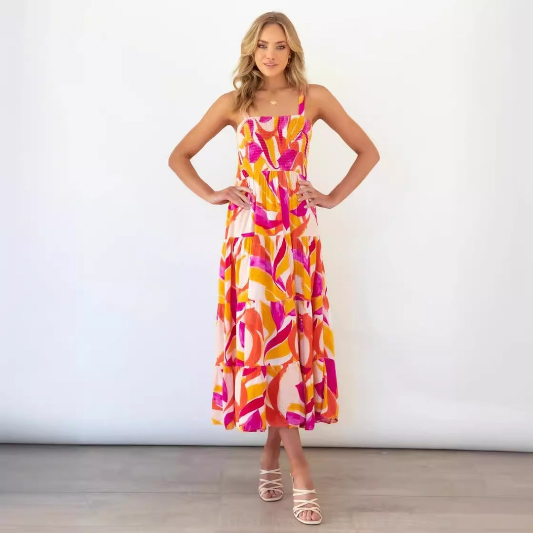 Women’s maxi dress with voluminous skirt and strapless shoulders Lisslune