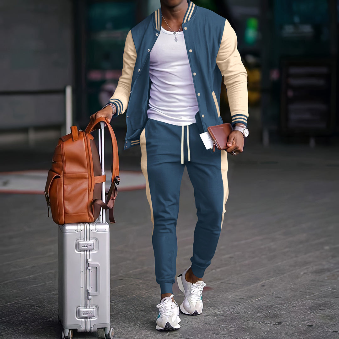 Men's sporty leisure set with bomber jacket and jogging pants Lisslune