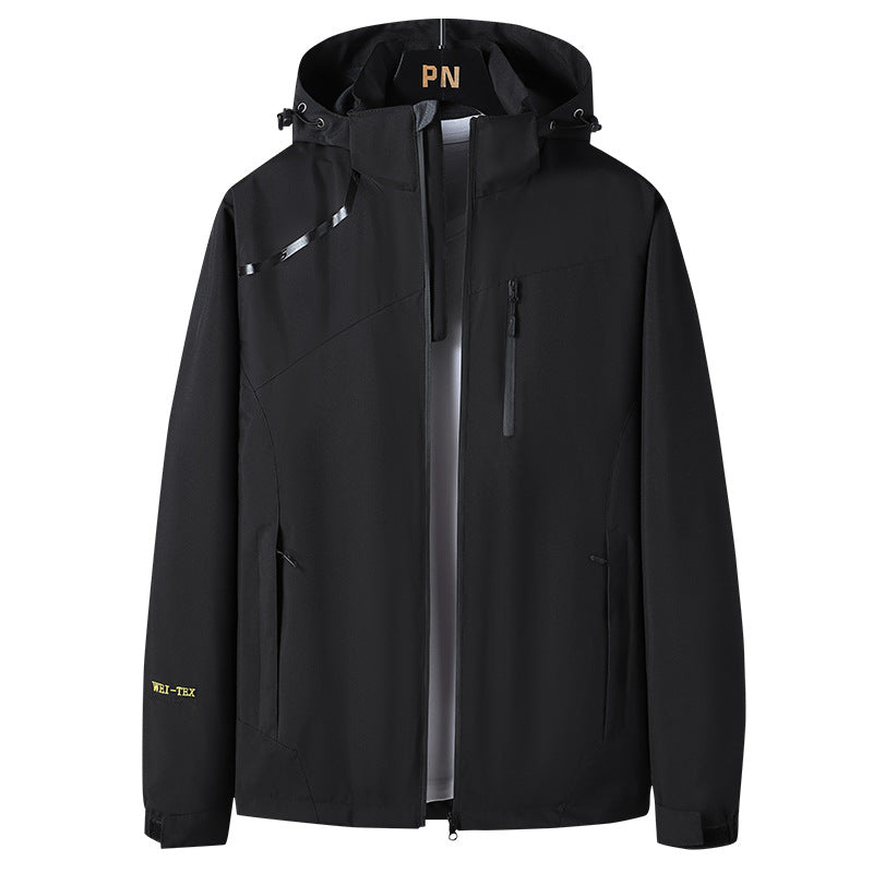Men's Waterproof Functional Jacket with Adjustable Hood and Breathable Properties Lisslune