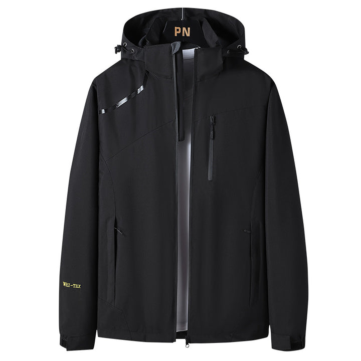 Men's Waterproof Functional Jacket with Adjustable Hood and Breathable Properties Lisslune