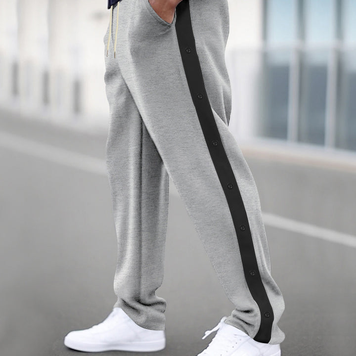 Men's sporty joggers with snap button closure and breathable material Lisslune