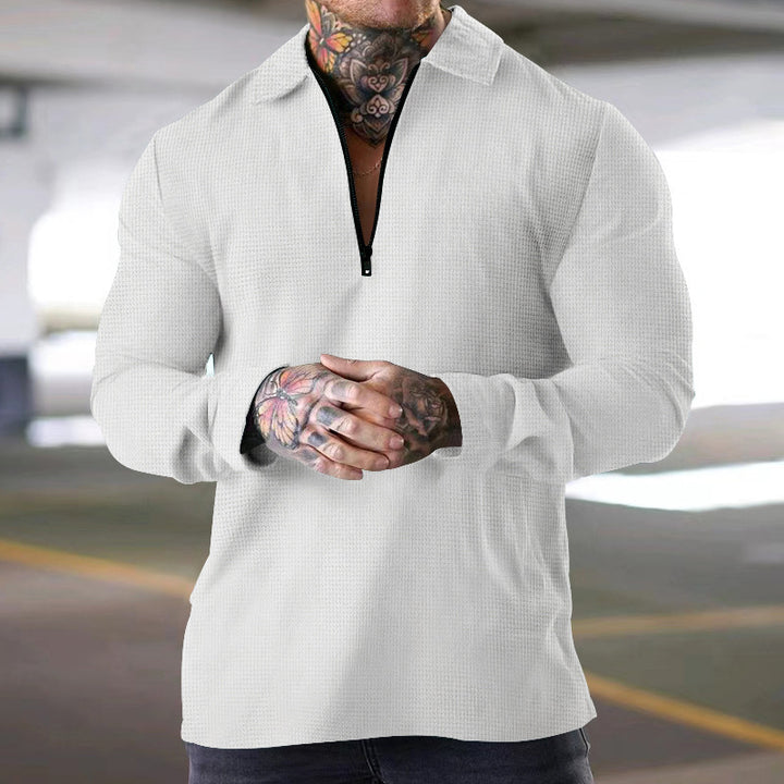 Men's polo shirt with high-quality zipper and casual fit Lisslune