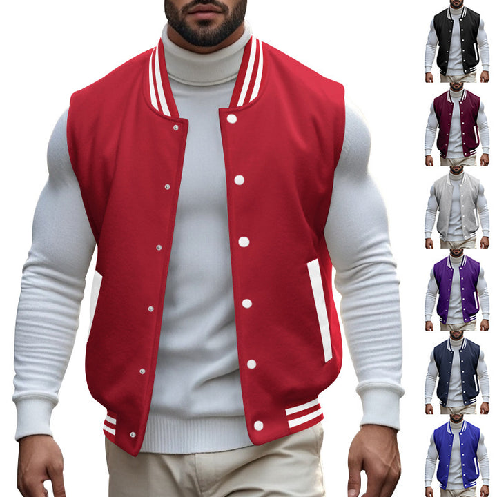 Men's casual vest in sports style with snap button closure and side insert pockets Lisslune
