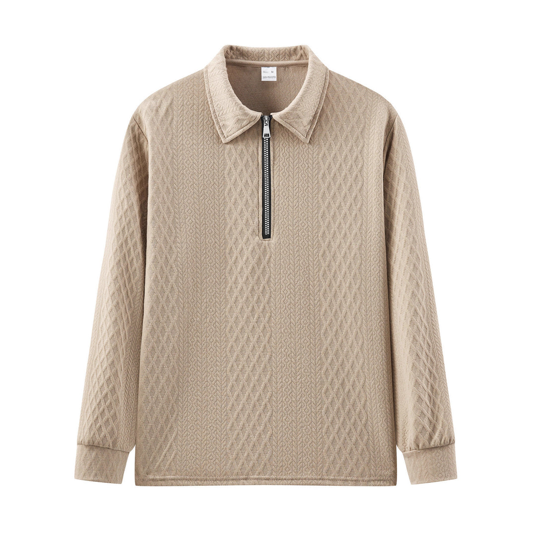 Men's sweatshirt with trendy stand-up collar and textured design Lisslune