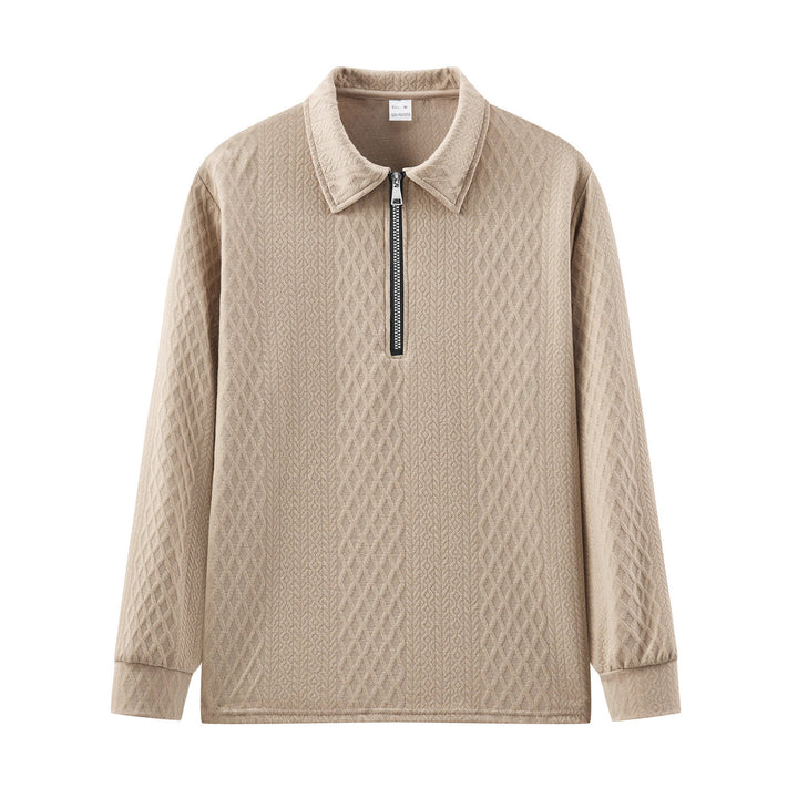 Men's sweatshirt with trendy stand-up collar and textured design Lisslune