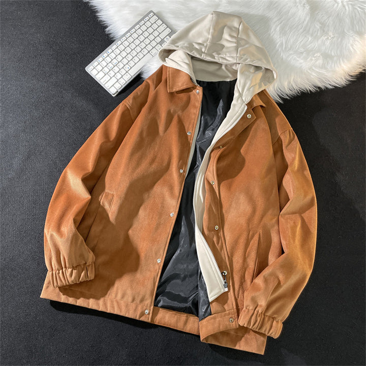 Men's Casual Transitional Jacket with Adjustable Hood Collar Lisslune