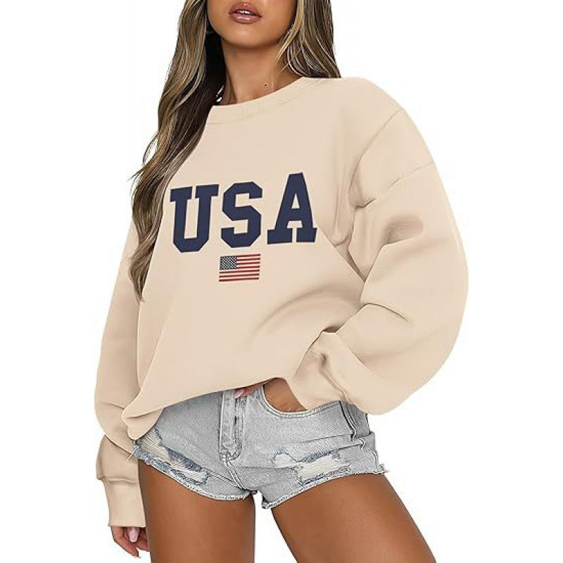 Women's sweatshirt with modern USA statement and cozy fit Lisslune