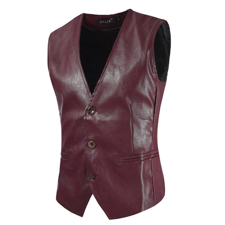 Men's stylish sleeveless leather vest Lisslune