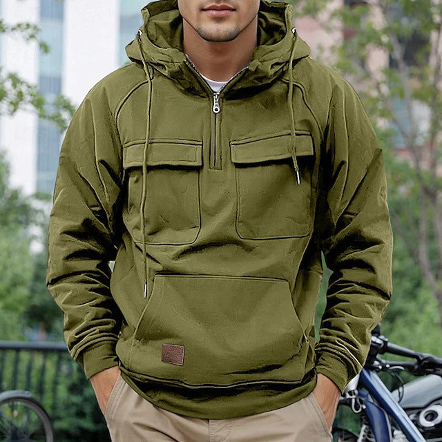 Men's stylish hooded jacket with practical pockets Lisslune