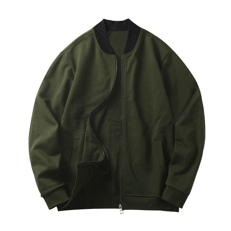 Men's sporty bomber jacket made of soft fleece with zippered pockets Lisslune