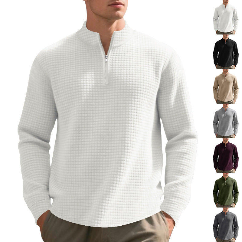 Men's functional sweater with stand-up collar and modern zipper Lisslune