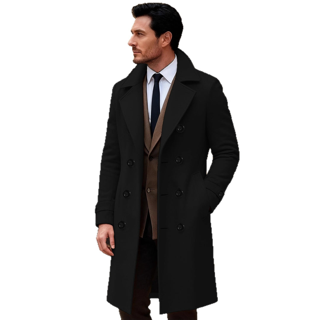 Men's elegant double-breasted wool coat Lisslune