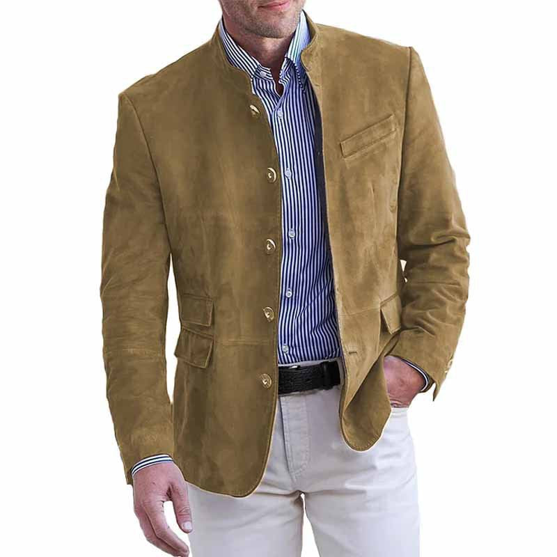 Men's Luxurious Suede Jacket with Practical Pockets Lisslune