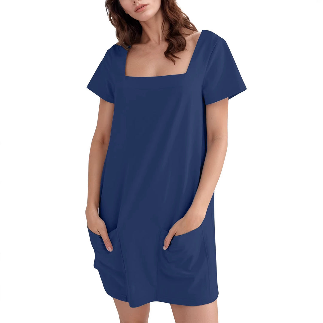 Damen Bequemes Freizeitkleid mit Taschen Lisslune